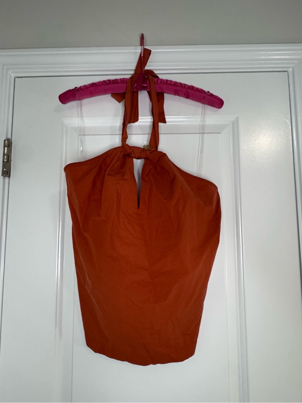 NWT Universal Threads Halter Neck Women's Top Size L Burnt Orange, Tie Detail